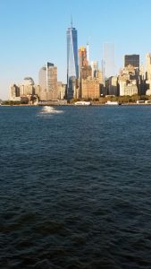 Approaching lower Manhattan Manhattan from Staten Island Ferry.