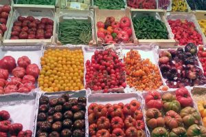 Tomatoes in a market in Barcelona