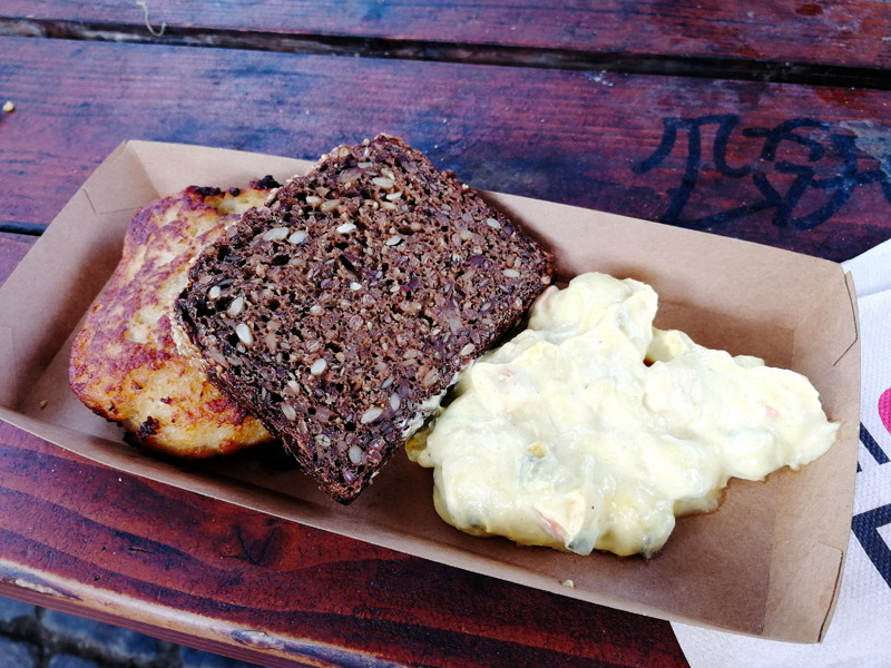 Fantastic fish cake, rye bread and remoulade from Boutique Fisk, Torvehallerne.